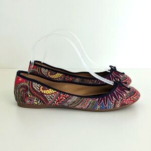 Talbots Paisley Multi Print Round Toe Ballet Flats Women's 7.5